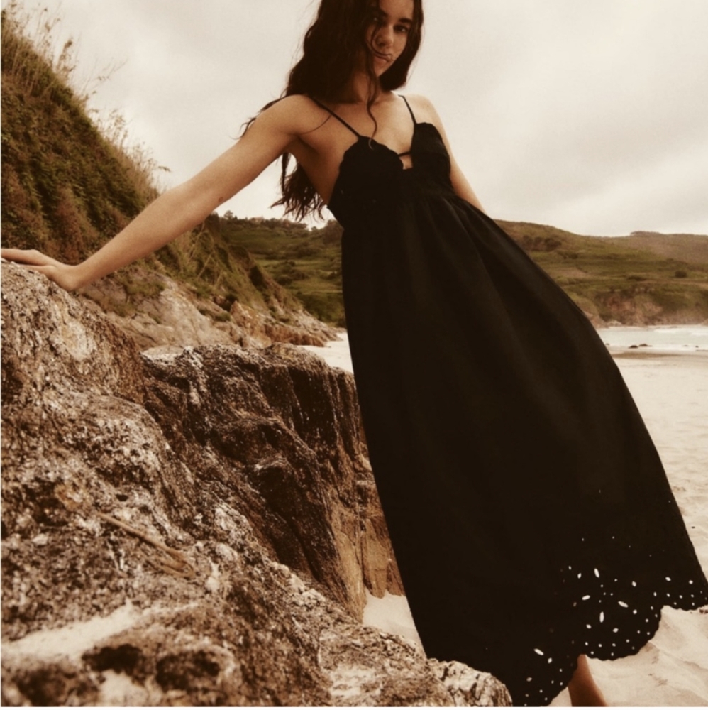 Black midi dress